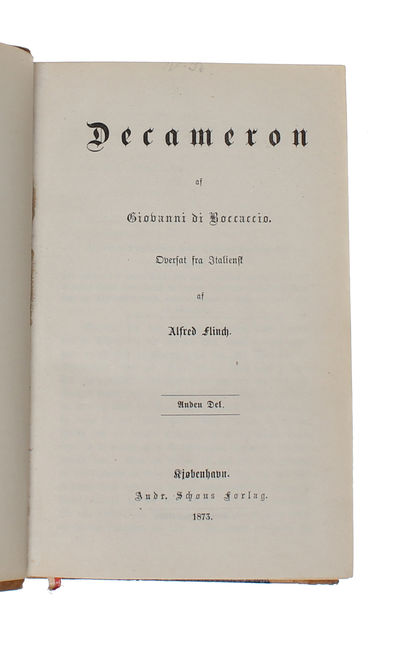 Decameron. Oversat fra Italiensk af Alfred Flinch. 1.-(2.) Del. 2 Bd. (photo 4)