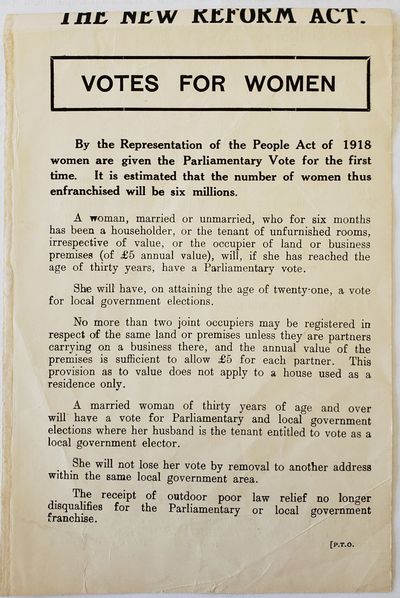 Votes For Women: "Every qualified woman should see that she gets the vote," 1918