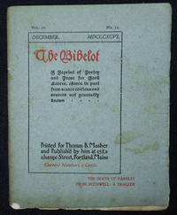 cover of The Bibelot: A Reprint of Poetry and Prose for Book Lovers, chosen in part from scarce editions and sources not generally known -- Dec. 1896 Vol. II, No. 12 -- The Death of Darnley: Four Scenes from Bothwell: A Tragedy