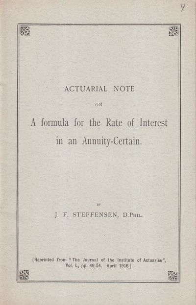 Actuarial Note on A formula for the Rate of…