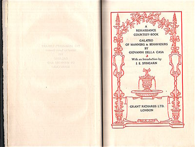 A Renaissance Courtesy-Book. Galateo of Manners &…