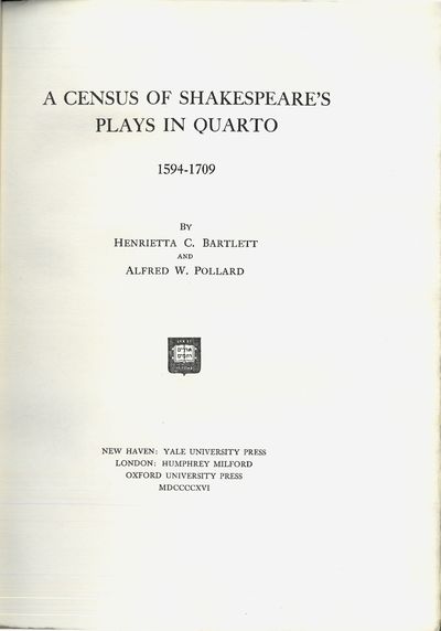 A census of Shakespeare’s plays 1594-1709.