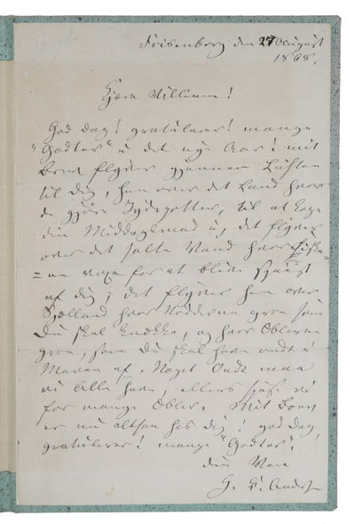A truly splendid and unique collection of 23 Hans Christian Andersen-items that together tell the true story of Andersen's life and sheds light on all aspects of his life and work. The collection is divided into the following (full descriptions belo... - [MAGNIFICENT HANS CHRISTIAN ANDERSEN-COLLECTION] (photo 41)