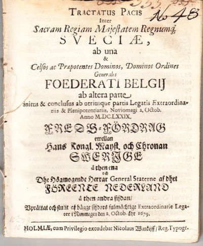 Tractatus pacis inter sacram regiam majestatem…