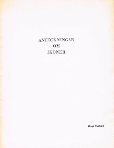 Anteckningar om ikoner.
