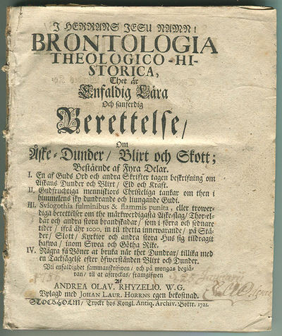Brontologia theologico-historica, thet är…
