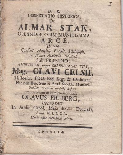 Dissertatio historica de Almar Stäk, Uplandiae…