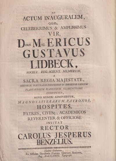 Ad actum inauguralem, quo celeberrimus &…
