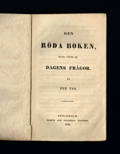 Den röda boken, eller några af dagens frågor. Af…