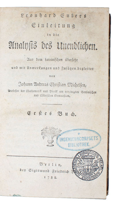 Einleitung in die Analysis des Unendlichen. Aus…