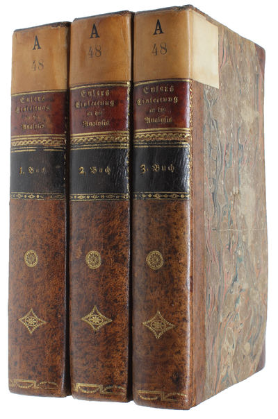 Einleitung in die Analysis des Unendlichen. Aus dem Lateinischen übersetzt und mit Anmerkungen und Zusätzen begleitet von Johann Andreas Christian Michelsen. Erstes- (Drittes Buch). 3 Bde. (Bd. 3 auch mit eigenen Titel: Die Theorie der Gleichungen. Au... - [THE INTRODUCTION OF THE NOTATION F(x)] (photo 2)