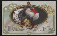 THANKSGIVING GREETING POSTCARD WITH TURKEY AND WISH BONE by Postcard - N.D. - from Gibson's Books (SKU: 82824)