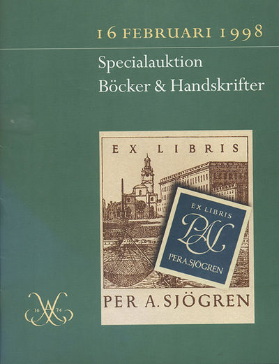 Stockholms auktionsverk katalog 1/1998. Böcker &…