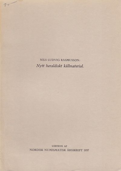 Nytt heraldiskt källmaterial. Särtryck ur Nordisk…