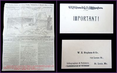Flyer for the The Tabernacle of Witness, An Engraving