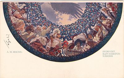 Mucha Signed Color Art Reproduction