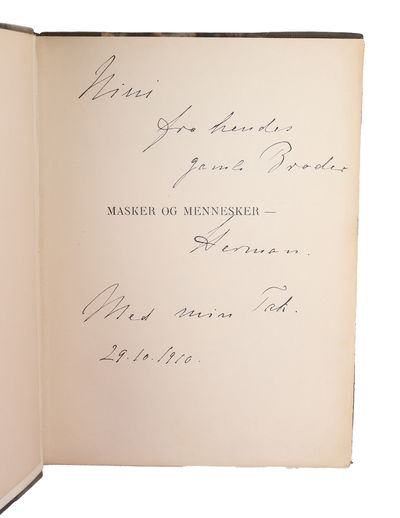 Mennesker og Masker. - [DEDIKATIONSEKSEMPLAR.]