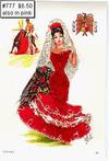 Postcard (777): Embroidered Post Card Senora with bullfighter