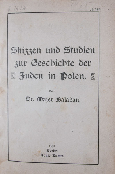 Skizzen und Studien zur Geschichte der Juden in Polen