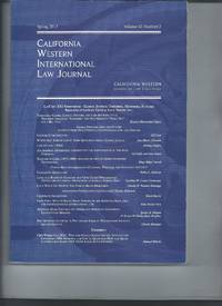 California Western International Law Journal Spring 2012 Vol 42 No 2