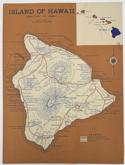 Five Tourist Brochures with Maps of Hawaiian Islands: Hawaii, The Big Island; Kauai, The Garden Island; Maui, The Valley Isle; Oahu, Crossroads of the Pacific; and Molokai, The Friendly Isle