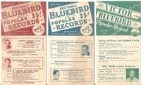 THREE (3) LEAFLETS FOR RCA VICTOR'S BLUEBIRD POPULAR RECORDS:; Newest Bands - Hottest Tunes -...