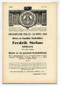 Bokauktion den 22-26 april 1949. Böcker ur…
