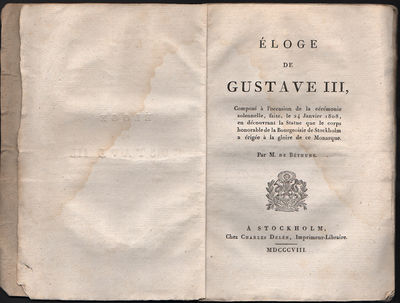Éloge de Gustave III, composé à l’occasion de la…