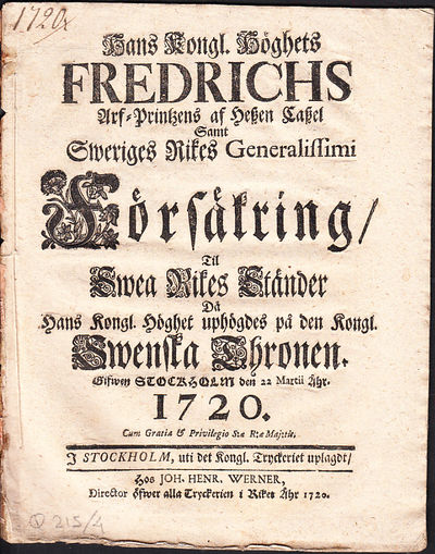 Hans kongl. höghets Fredrichs arf-printzens af…