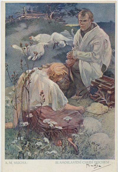 Mucha Signed Color Art Reproduction