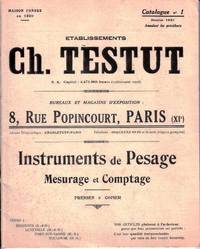 cover of Etablissements Ch. Testut (Catalogue 1, Janvier 1931) Instruments de Pesage, Mesurage et Comptage - Presses à Copier
