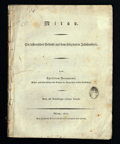 Mitau. Ein historisches Gedicht aus dem…