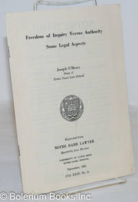 image of Freedom of Inquiry Versus Authority: Some Legal Aspects