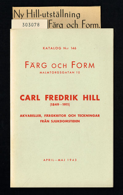 Carl Fredrik Hill (1849-1911). Akvareller,…