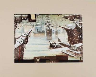 ORIGINAL ARTWORK TITLED "THE FLASH PAN HUNTER" [Signed]