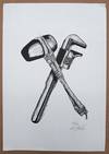 Earth First! Emblem/Logo [crossed club and monkey wrench]. Signed, limited edition print