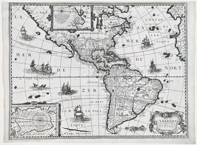 [Paris, 1627. Copper-engraved map, insets of polar regions. Scarce first state of Tavernier's separa...