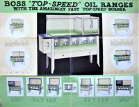 Boss "Top-Speed" Oil Ranges. With the Amazingly Fast "Top-Speed" Burner. Large Fold Out Advertising Brochure