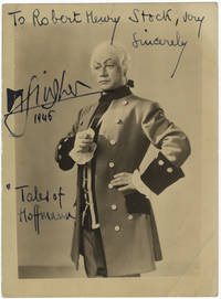 Waist-length role portrait photograph as Dapertutto in Offenbach&#039;s Les Contes d&#039;Hoffmann, signed &quot;M Singher,&quot; inscribed to Robert Henry Stock, and dated 1946 by SINGHER, Martial 1904-1990