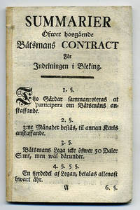 Summarier öfwer hosgående båtsmans contract för…