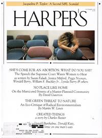 cover of HARPER'S: ABORTION & THE SUPREME COURT, RADICAL ENVIRONMENTALISM, SECOND S&L SCANDAL