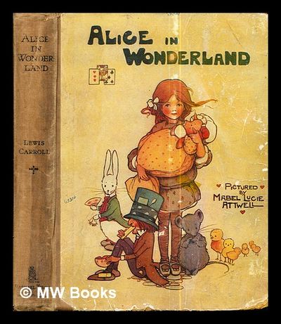 ❀Mabel Lucie Attwellの可愛い希少な絵本꙳⋆ビンテージ Alice in Wonderland Baby Pig and Cheshire Cat Postcard by