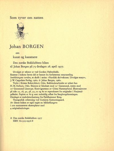 Som tyve om natten. Johan Borgen om kunst og…