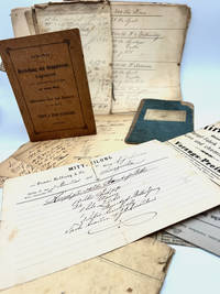 [GERMAN] [LIQUOR] Collection of Printed Price Lists, Advertisements, and Handwritten Receipts for Liquor, Essential Oils, Essences, and Dyes