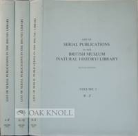 LIST OF SERIAL PUBLICATIONS IN THE BRITISH MUSEUM (NATURAL HISTORY) LIBRARY