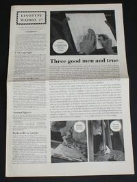 Linotype Matrix - Number 27, May 1957. "A Typographic Journal Published from Time to Time by Linotype and Machinery Limited by Linotype and Machinery Ltd - Paperback - First Edition - 1957 - from Bailgate Books Ltd (SKU: 19920074013)