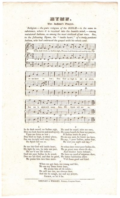 Hymn. The Indian's Prayer