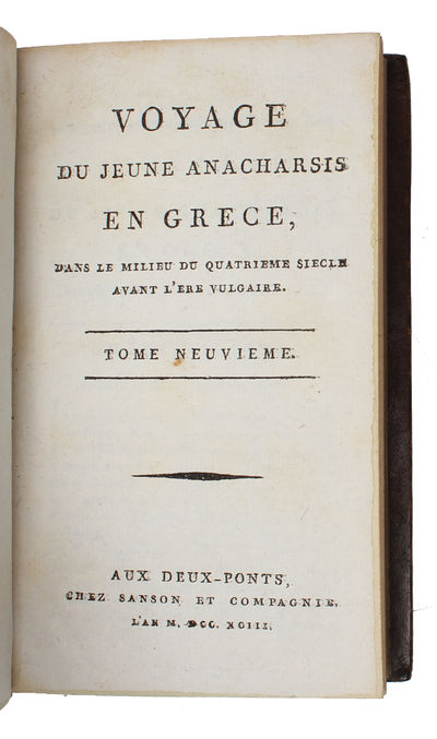 Voyage du jeune Anacharsis en Grèce vers le milieu du quatrième siècle avant l'ère vulgaire. 9 vols. - [A FICTIONAL VOYAGE TO GREECE] (photo 11)