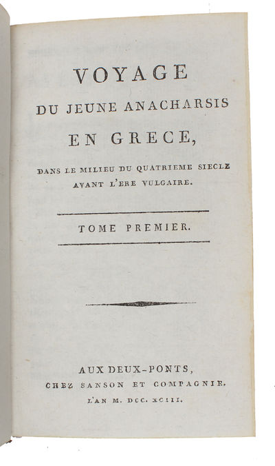 Voyage du jeune Anacharsis en Grèce vers le milieu du quatrième siècle avant l'ère vulgaire. 9 vols. - [A FICTIONAL VOYAGE TO GREECE] (photo 12)