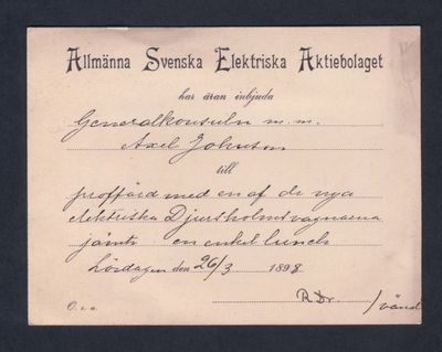 [Djursholmsbanan] ”Allmänna Svenska Elektriska…